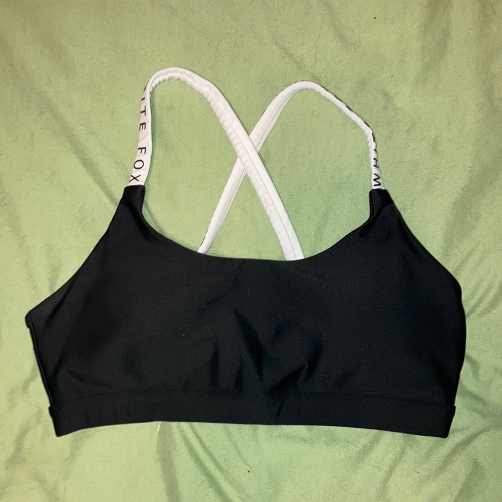 White Fox Boutique Poppy Logo Sports Bra